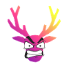 Iridescent Furious Christmas Deer Head