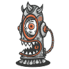 Monstre mécanique à l’œil orange