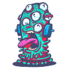 Psychedelic Monster with Headphones