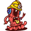 Arbeitermonster mit gelbem Helm