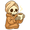Cozy Coffee Skeleton – Wellness Vibe