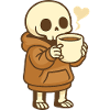 Cozy Coffee Skeleton – Kawaii Cute