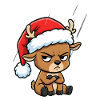 Funny Grumpy Reindeer Christmas Comic Motif