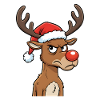 Bad Mood Reindeer Christmas Motif Rudolph