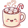 Cuddle mug with marshmallows & candy cane