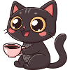 Kawaii black cat cafe