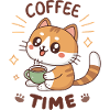 Cute Coffee Latte Cat