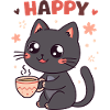 Chat Café Heureux et Doux