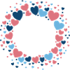 Herz Kranz Blau Rosa Blumenkranz