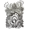 Black and White Flower Branches Pattern