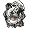 Black White Flower Spiral
