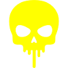 Neonschädel tropft