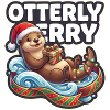 Loutre de Noël joyeux Loutre