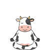 Zen Cow Meditation Motif