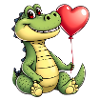Crocodile Heart Balloon