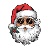 Santa with sunglasses and Christmas kiss