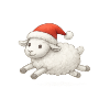 Sheep with Santa hat