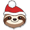 Christmas sloth with Santa hat