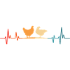 Chicken Retro Heartbeat Chickens