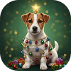 Starry Pup Wrapped in Garland