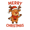 Waving reindeer with Christmas text