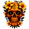 Skull with flowers
