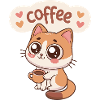 Sweet Kawaii Coffee Cat