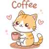 Cat Coffee Kawaii Latte