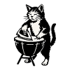 Grillkatze am Barbecue-Grill