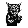 Screaming cat silhouette