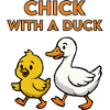 chick with a duck