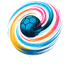 Handball Neon Ball, bunter Wirbelwurf, Dynamik