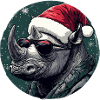Rhino Santa with sunglasses
