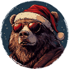 Winter Bear Santa Sunglasses