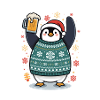 Pingouin festif en pullover