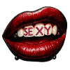 Lippen mit Perlenbuchstaben