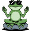 Zen frog with sunglasses