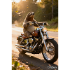 Sloth on motorcycle