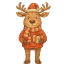 Mignons rennes de Noël avec cadeau