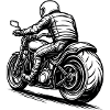 Biker illustration on motorcycle