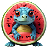 Melonenschildkröte im Fruchtkern