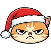Genervte Katze mit Weihnachtsmütze