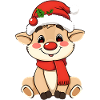 Cute Reindeer Christmas Cartoon Motif