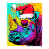 Rhino Christmas Portrait