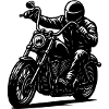 Chopper Motorradfahrer Schwarz-Weiß Design