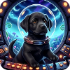 Cosmic Pup dans le cockpit spatial