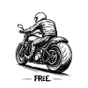 Motorradfahrer Rückansicht Chopper Rider