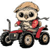 Owl Tractor Farmer