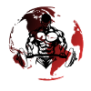 Bodybuilding Silhouette on Red Globe