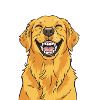 Laughing Golden Retriever Cartoon